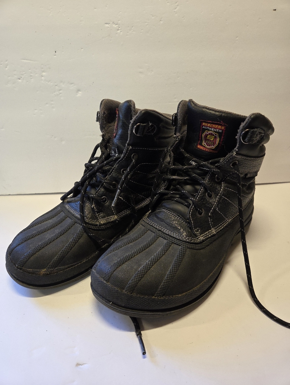 Skechers Men's Black Waterproof Lace-Up Outdoor Boots US Size 7